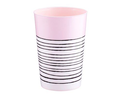 Glass with decor 0,4L (Lines, light pink)