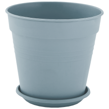 Flowerpot "Gloria" with tray 23,1x22,1cm (gray blue)