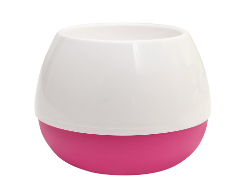 Flowerpot "Smile" d10cm (white / dark pink)