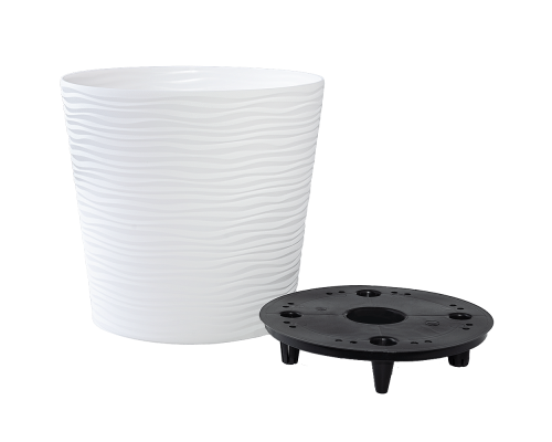 Flowerpot "Fusion" with insert low d16x14,5cm (white)