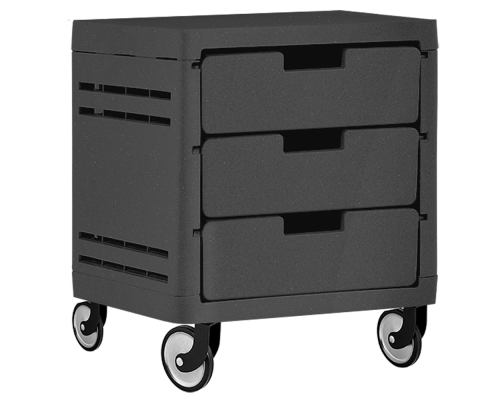 Chest of drawers on 3 drawers on wheels (dark gray)