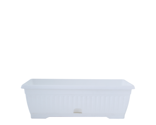 Flowerpot "Terra" with tray balcony 100x19cm (white)