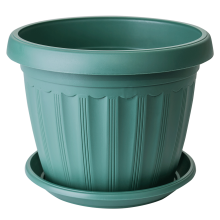 Flowerpot "Terra" with tray 14x11cm (green)