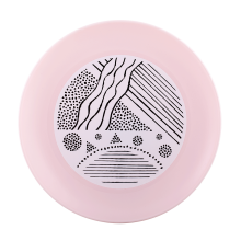 Plate with decor d22cm (Lines, light pink)