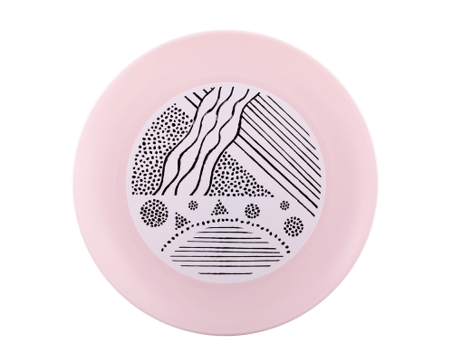 Plate with decor d22cm (Lines, light pink)