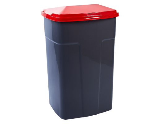 Garbage bin 90L (dark gray / red)