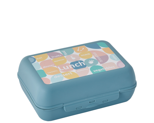 Lunch-box with decor (Lunch: gray blue)