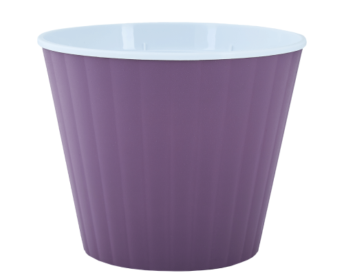 Flowerpot "Ibis" with insert 13,0x11,2cm (violet / white)