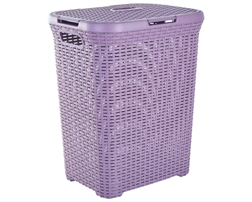 Laundry bin "Rattan" 50L (violet)