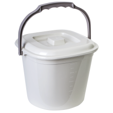 Pail "Smart" with lid 6L (white rose / cocoa)