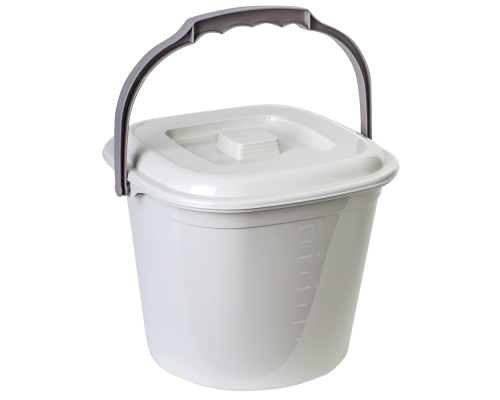 Pail "Smart" with lid 6L (white rose / cocoa)