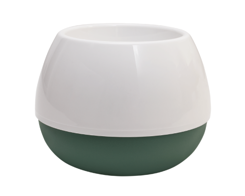 Flowerpot "Smile" d14cm (white / green)