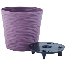 Flowerpot "Fusion" with insert low d12x11cm (violet)