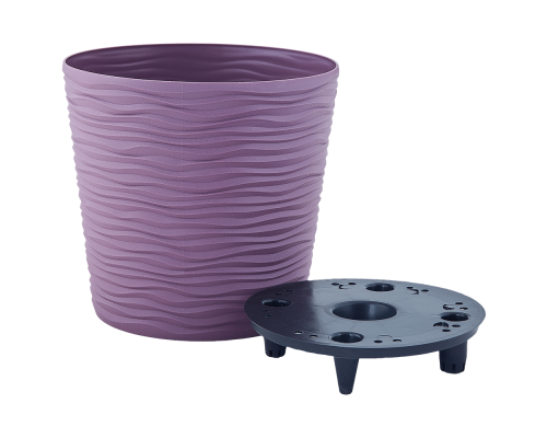 Flowerpot "Fusion" with insert low d12x11cm (violet)