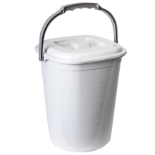 Pail "Smart" with lid 9L (white rose / cocoa)