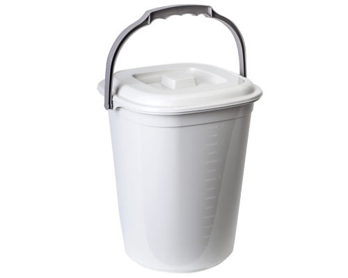 Pail "Smart" with lid 9L (white rose / cocoa)