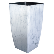 Вазон "Квадро" 22*22*41,5см. Stone (білий мармур)