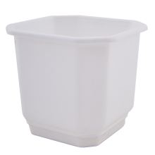 Flowerpot "Dama" with tray 28x28cm (white)