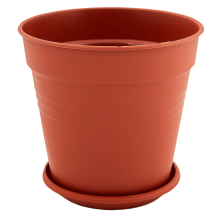 Flowerpot "Gloria" with tray 23,1x22,1cm (terracotta)