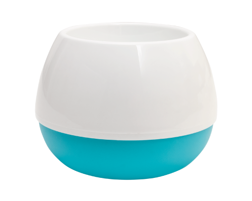 Flowerpot "Smile" d10cm (white / turquoise)