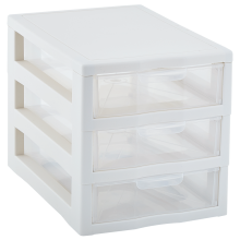 Universal organizer for 3 drawers (white rose / transparent)
