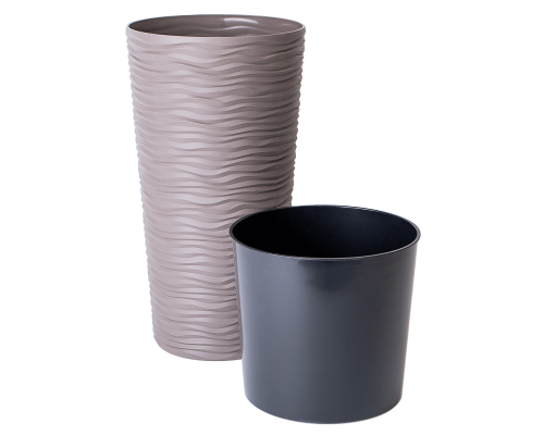 Flowerpot "Fusion" with insert d16x30cm (cappuccino)