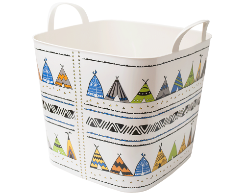 Basket "Practic" with decor (Wigwam)