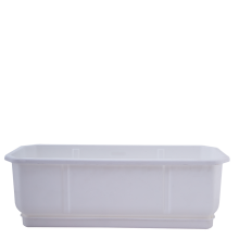 Flowerpot "Dama" with tray balcony 100x18cm (white)