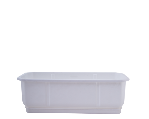 Flowerpot "Dama" with tray balcony 100x18cm (white)