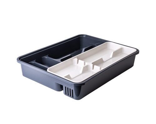 Cutlery tray with insert (granite / white rose)