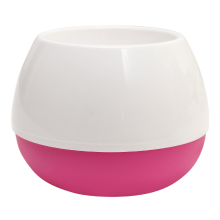 Flowerpot "Smile" d14cm (white / dark pink)