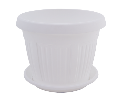 Flowerpot "Terra" with tray 50x38cm (white)