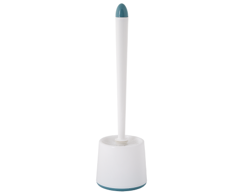 Toilet brush with stand "Optima" (white / gray blue)