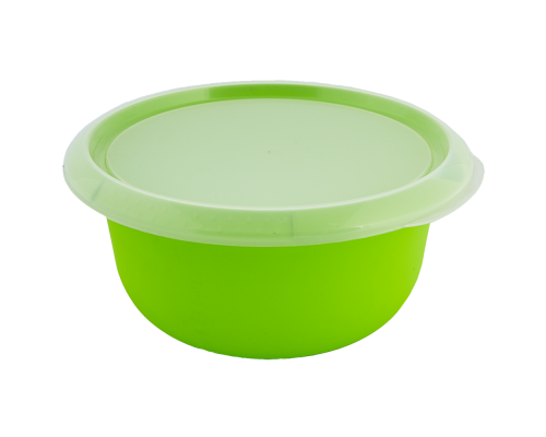 Kitchen bowl with lid 2,75L (olive / transparent)