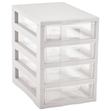 Universal organizer for 4 drawers (white rose / transparent)