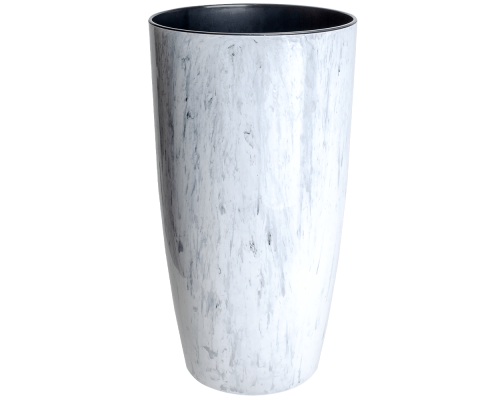 Вазон "Альфа" d22х41,5см. Stone (белый мрамор)