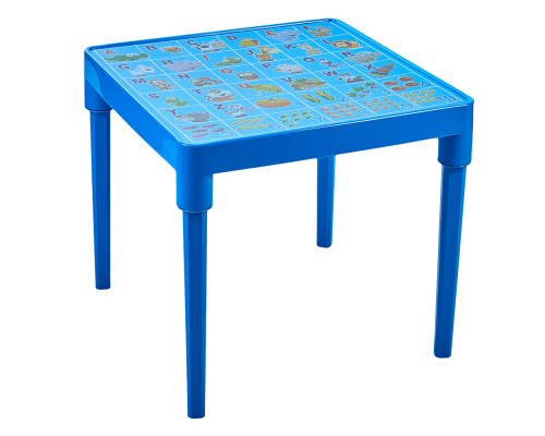 Children's table "English Alphabet" (light blue)