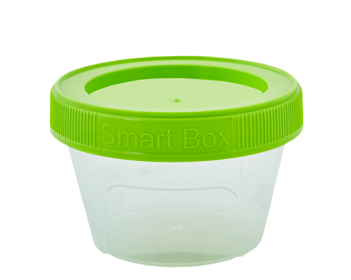 Container "Smart Box" round 0,2L (transparent / olive)