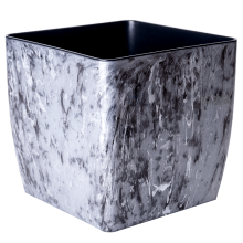 Вазон "Квадро" низький 22*22*21см. Stone (далматинська яшма)