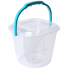 Pail "Smart" with lid 6L (transparent / turquoise)