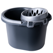 Pail for cleaning 15L with wringer (granite / gray)