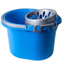 Pail for cleaning 15L with wringer (light blue / gray)