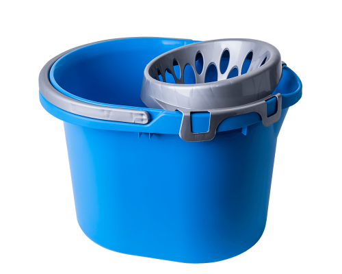 Pail for cleaning 15L with wringer (light blue / gray)