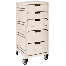 Chest of drawers on 5 drawers on wheels (beige)