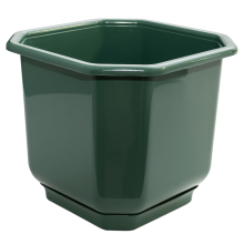 Flowerpot "Dama" with tray 28x28cm (green)