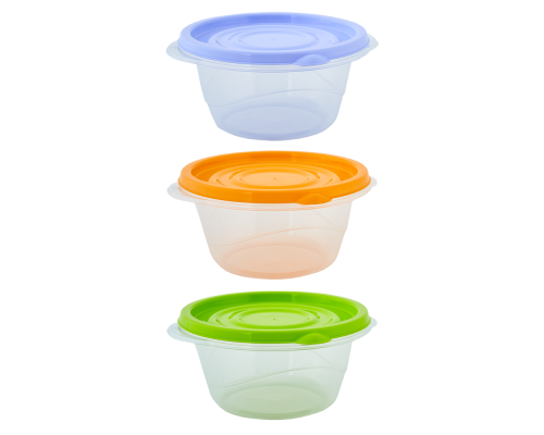 Food storage container "Omega" round 0,44L (mix)