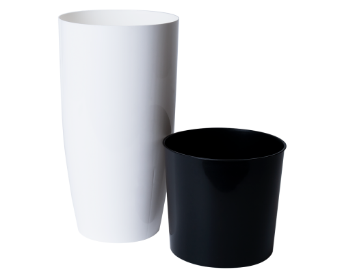 Flowerpot "Alpha" with insert d16x30cm (white)