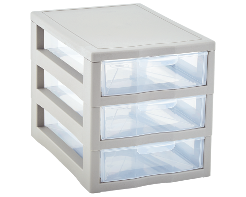 Universal organizer for 3 drawers (cocoa / transparent)