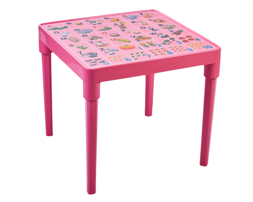 Children's table "English Alphabet" (pink)