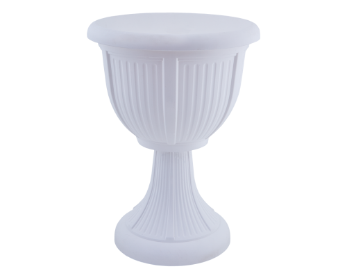 Flowerpot "Leon" with tray deep 41cm (white)